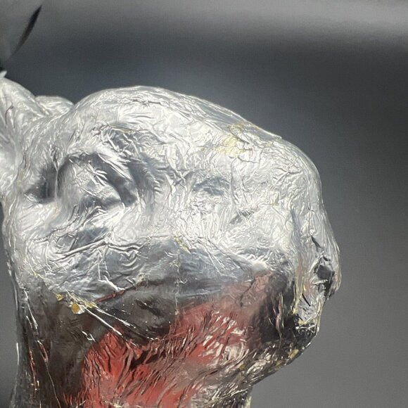 VTG Foil Wrapped Faux Chocolate Easter Bunny Rabbit Silver Decor 11in READ - Picture 12 of 16